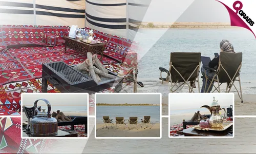 Bedouin-Style Private Beach Setup at Fuwairat Beach for up to 15 People!